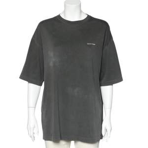 Balenciaga Charcoal Grey Cotton Knit Oversized T-Shirt M
