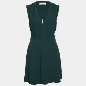 Pre Owned Balenciaga Forest Green Crepe Cut-Out Back Detail Sleeveless Dress M