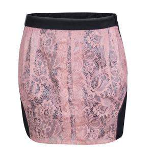 Balenciaga Pink Lace Sequin Embellished Skirt M