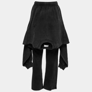 مملوكة مسبقًا Balenciaga Grey Distressed Cotton Elastic Waist Hybrid Joggers XS