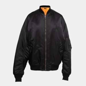 Balenciaga Black Synthetic Eiffel Tower Bomber Jacket XL