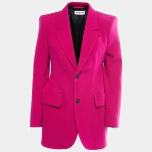 Balenciaga Pink Wool Single-Breasted Blazer M