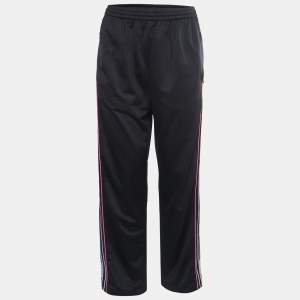 Pre Owned Balenciaga Black Jersey Logo-Tape Detail Joggers S
