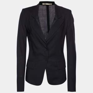 Balenciaga Black Wool Patterned Trim Detail Blazer M