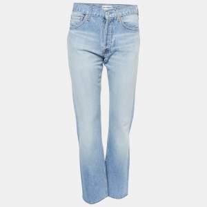 Balenciaga Light Blue Denim Twisted Straight Fit Jeans S
