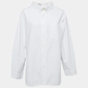 Balenciaga White Cotton Button Front Oversized Shirt M