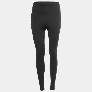 مملوكة مسبقًا Balenciaga Black Knit Zip Detail Skinny Fit Trousers S