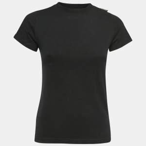 Pre Owned Balenciaga Black Cotton Crew Neck Half Sleeve T-Shirt XS