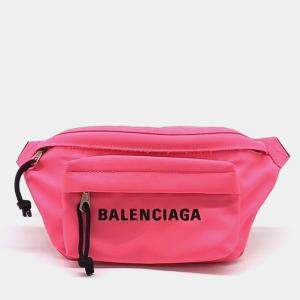 Balenciaga Neon Pink/Black Canvas Medium Explorer Belt Bag 