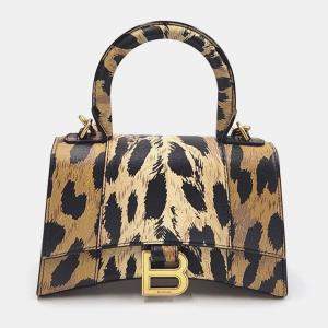 Balenciaga Printed Leather XS Hourglass Top Handle Bag 
