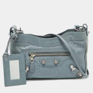 Balenciaga Blue Leather Classic Hip Crossbody Bag 