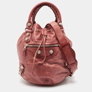 Balenciaga Old Rose Leather GSH Pompon Bag