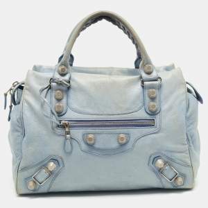 Balenciaga Light Blue Leather GSH Mid Day Bag