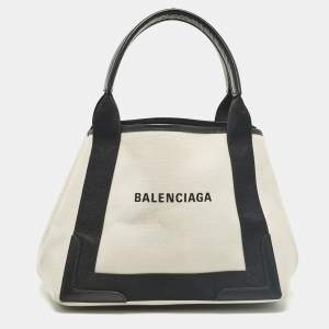 Pre Owned Balenciaga Black Canvas Leather Tote
