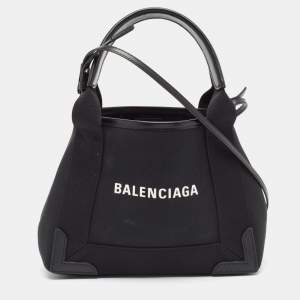 Pre Owned Balenciaga Black Canvas Leather XS Tote