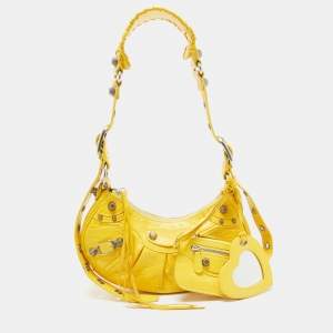 Balenciaga Mustard Leather XS Le Cagole Shoulder Bag