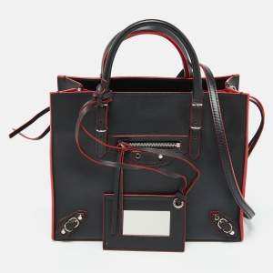 Pre Owned Balenciaga Black Leather Mini Papier A4 Tote