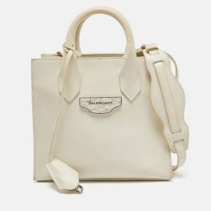 Balenciaga Off White Leather Mini All Afternoon Tote