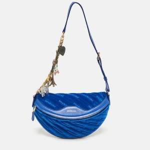 Balenciaga Blue Leather Souvenir Crossbody Bag