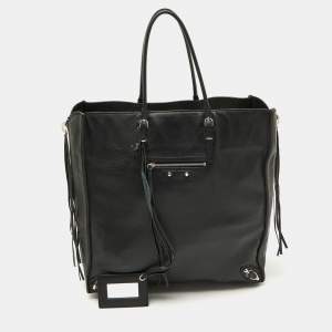 مملوكة مسبقًا Balenciaga Black/Olive Green Leather A5 Papier Tote
