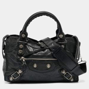 Pre Owned Balenciaga Black Leather SGH Classic City Tote