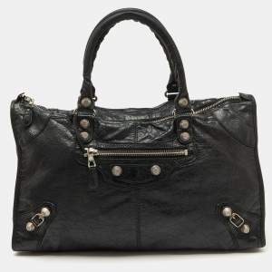مملوكة مسبقًا Balenciaga Black Leather SGH Work Tote