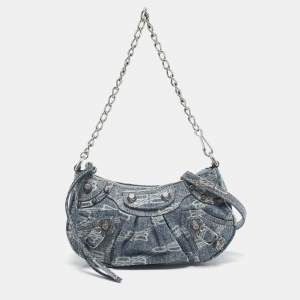Balenciaga Blue Denim Mini Le Cagole Shoulder Bag