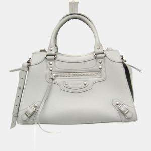 Balenciaga Light Gray Leather Neo Classic Small Handbag 