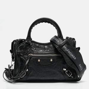 Balenciaga Black Leather Mini Classic City Bag