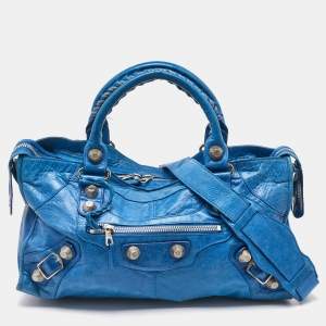 Balenciaga Blue Leather GSH Part-Time Tote