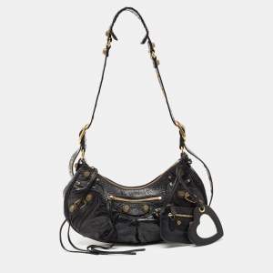 Balenciaga Black Glossy Leather Le Cagole S Shoulder Bag