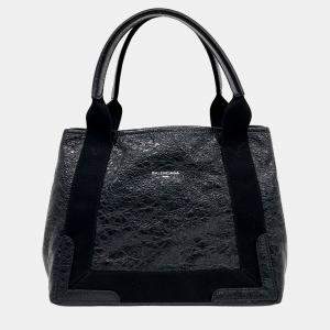 Balenciaga Black Leather Cabas Tote Bag