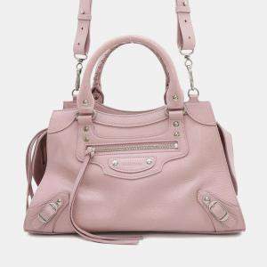 Balenciaga Pink Leather Neo Classic City Top Handle Bag