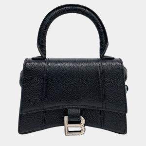 Balenciaga Black Leather hour glass mini crossbody bag