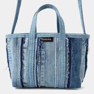 Balenciaga Blue Denim Barbes Small Shoulder Bag