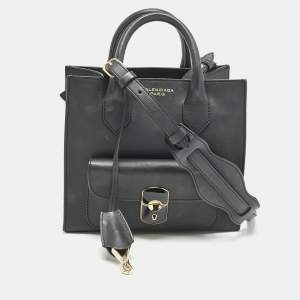 Balenciaga Black Leather Mini Padlock All Afternoon Tote