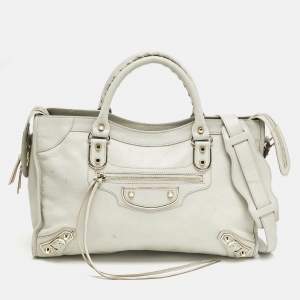 Balenciaga Grey Leather Metallic Edge Classic City Bag