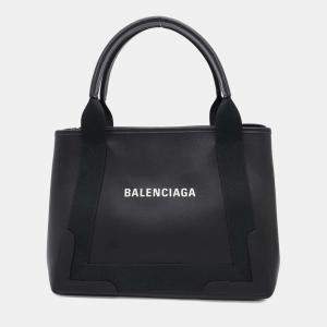 Balenciaga Black Leather Cabas Small Tote Bag