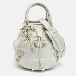 Balenciaga Mint Green Leather GH Mini Pompon Bag