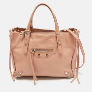 Balenciaga Old Rose Leather Mini Papier A4 Tote