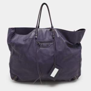 Balenciaga Purple Leather Papier A3 Tote