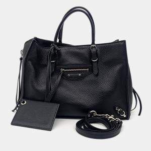 Balenciaga Black Leather Papier A6 bag