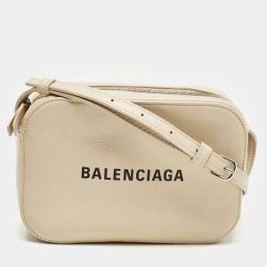 Balenciaga Beige Leather XS Everyday Camera Crossbody Bag