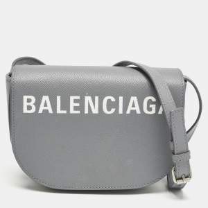 Balenciaga Grey Leather XS Ville Day Crossbody Bag