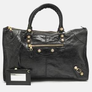 Balenciaga Black Leather GGH Work Tote