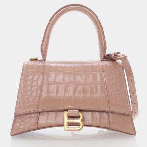 Balenciaga Small Crocodile Embossed Hourglass