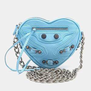 Balenciaga Blue Leather Heart Shoulder Bag