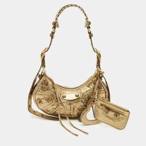 Balenciaga Gold Leather XS Le Cagole Shoulder Bag