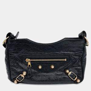 Balenciaga Black Leather New Giant Mini Crossbody Bag