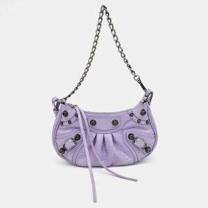 Balenciaga Purple Leather Le Cargol Mini Shoulder Bag